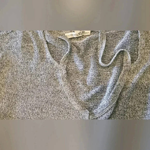 Express One Eleven, Size S, Light Grey Strappy Long Sleeve Top - Picture 9 of 12